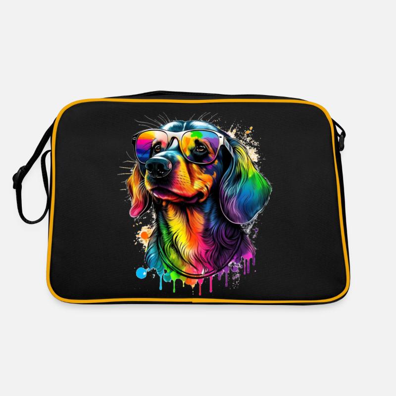 Teckel avec lunettes de soleil Sac Retro