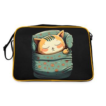Cadeau de sommeil pour chat Kawaii - Sac Retro - noir/or - Dos