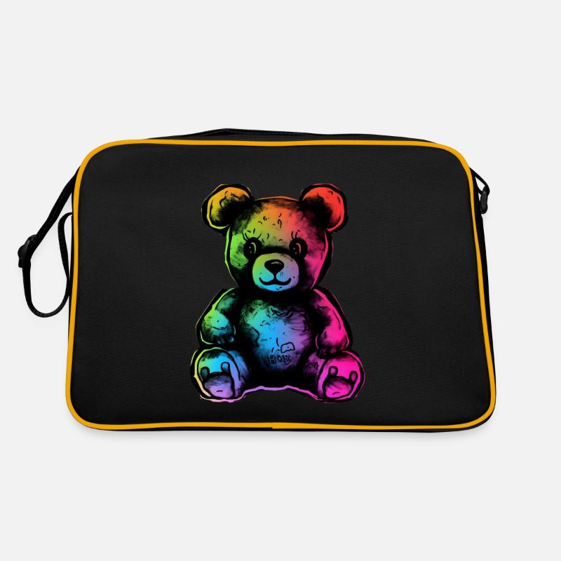 Rainbow teddy bear - Retro Bag - black/gold