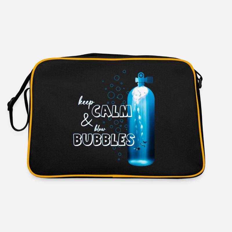 Keep calm and blow bubble. For divers! - Retro Bag - black/gold