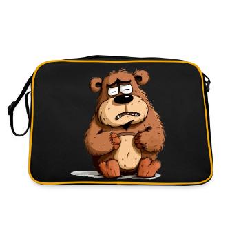Jacky, der mürrische Bär - Retro Tasche - Schwarz/Gold - Hinten