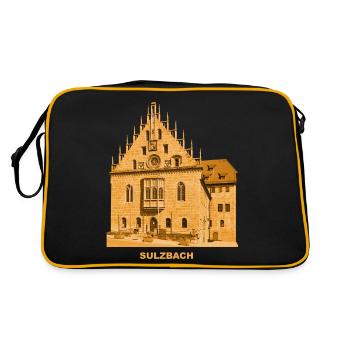 Sulzbach Rosenberg Rathaus Oberpfalz Bayern - Retro Tasche - Schwarz/Gold - Hinten