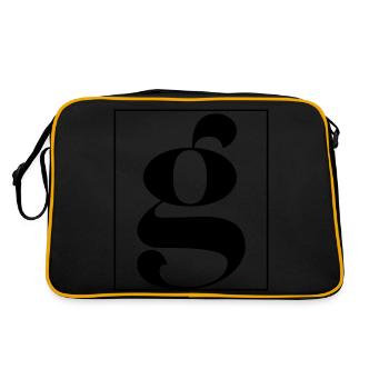 Buchstaben-Alphabet g - Retro Tasche - Schwarz/Gold - Hinten