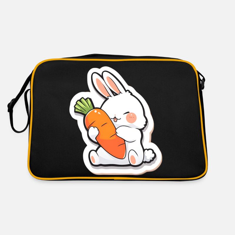Graffiti de lapin ludique - Sac Retro - noir/or