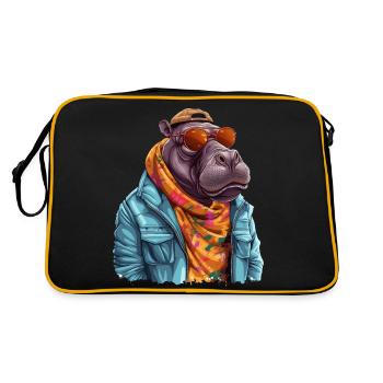 Graffiti d’hippopotame. Force et puissance cachées. - Sac Retro - noir/or - Dos