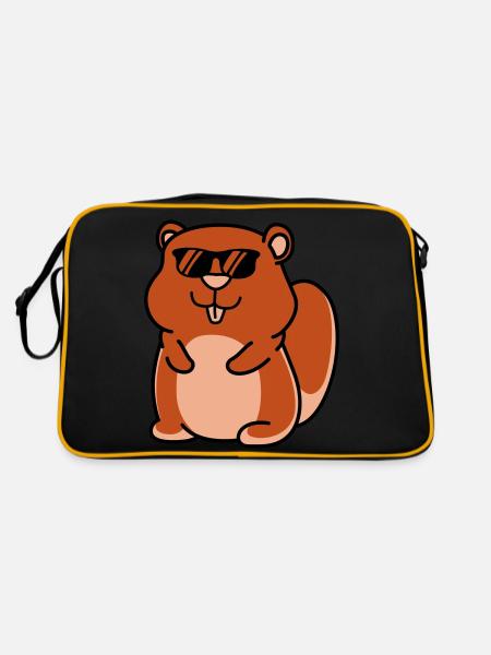hamster cool - Retro Bag - black/gold - Back
