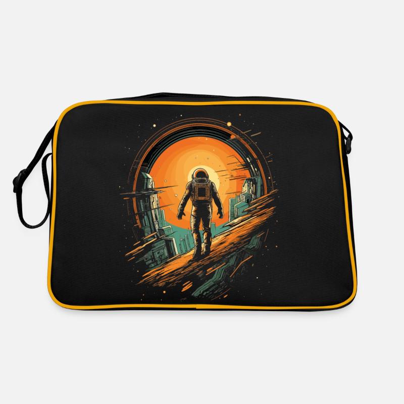 Science fiction Astronaut Raumfahrer Design - Retro Tasche - Schwarz/Gold