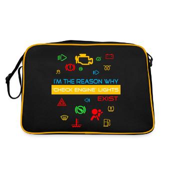 I'm the reason why 'check engine' lights - Retro Bag - black/gold - Back
