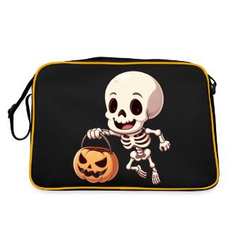 halloween squelette heureux - Sac Retro - noir/or - Dos