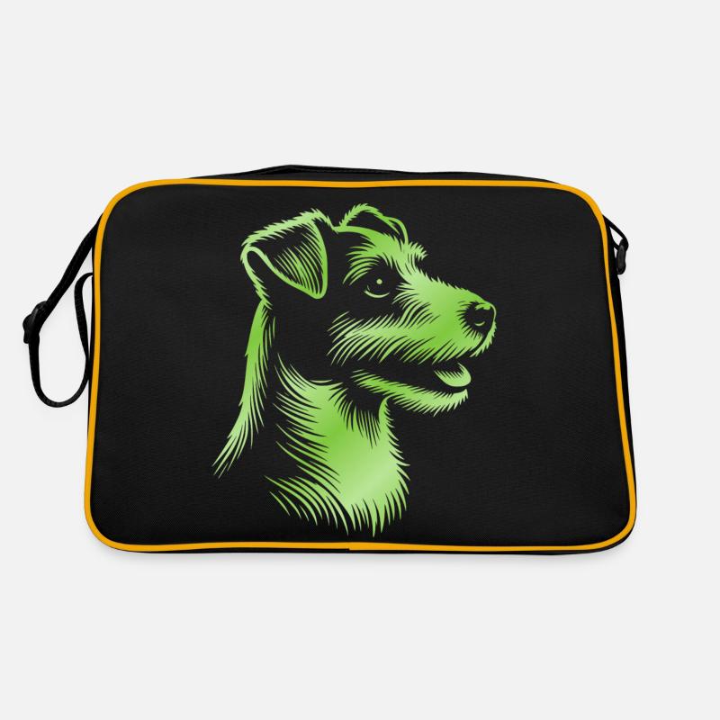 Russell Terrier dessin tête vert Sac Retro