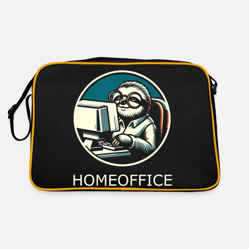 Homeoffice - Retro Tasche - Schwarz/Gold