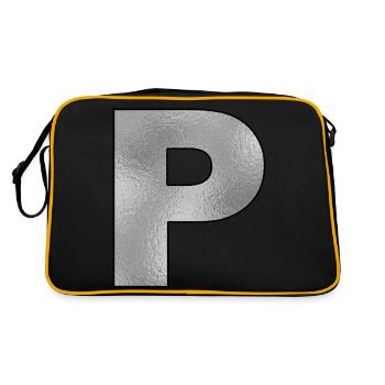 Lettre P Argent - Sac Retro - noir/or - Dos