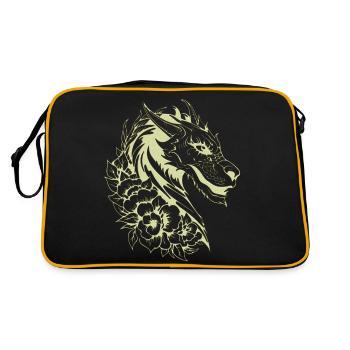 Fantasy Dragon Anime Dragon Head Reptile mythique - Sac Retro - noir/or - Dos