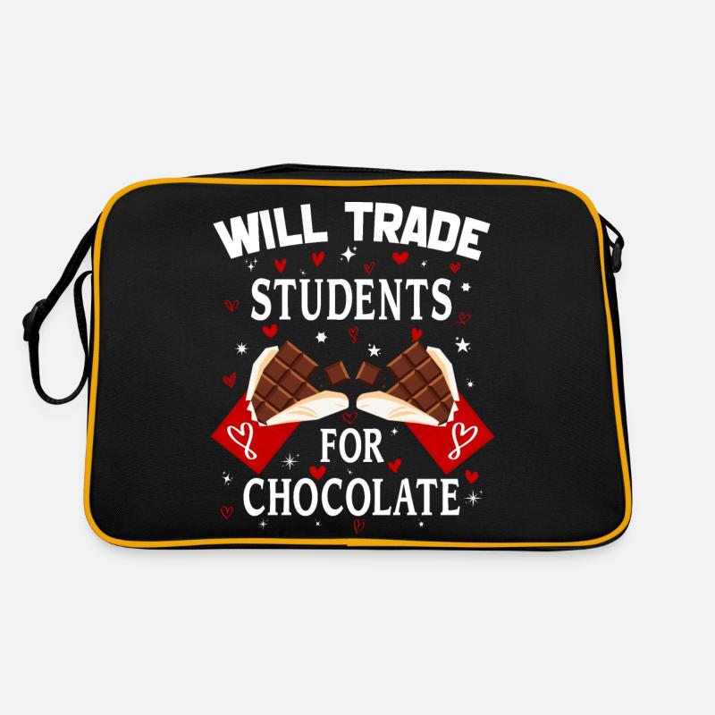 Tauschen Sie Studenten gegen Schokoladen-Valentinstag ein Retro Tasche