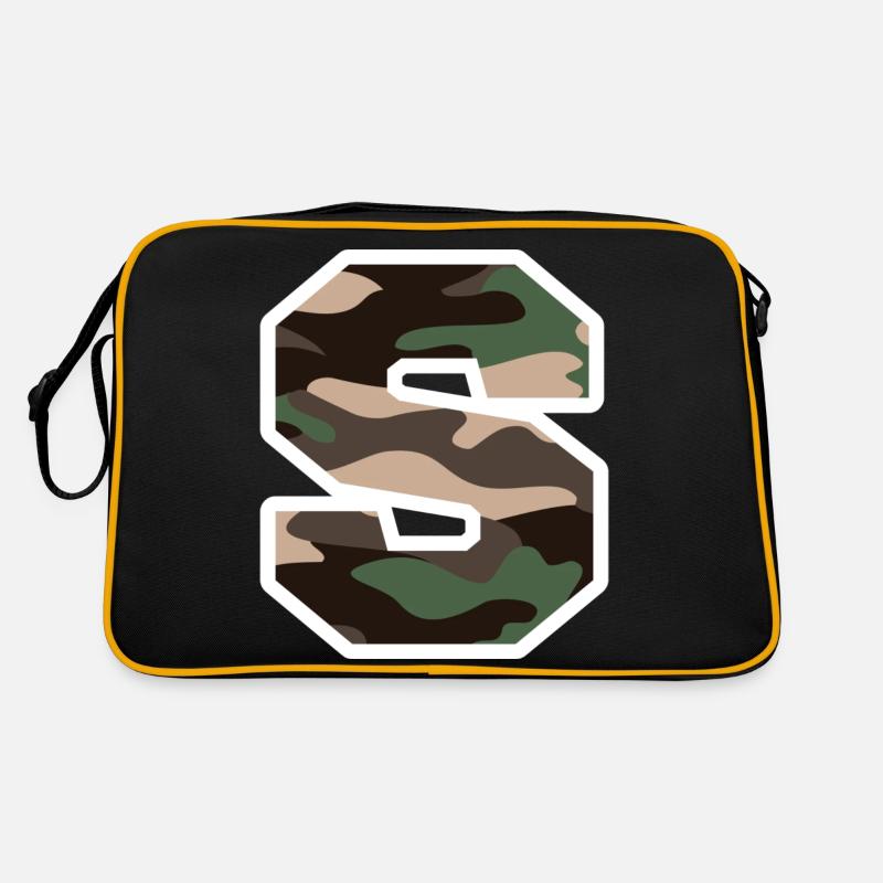Letter S Military Camouflage - Gift Idea Retro Bag