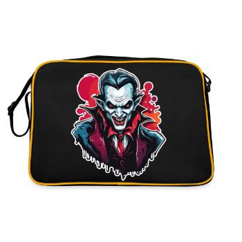 Vampire / Dracula / Bloodsucker / Halloween / Myth - Retro Bag - black/gold - Back