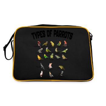 Parrots Family List Vintage Funny Birds Owner - Sac Retro - noir/or - Dos