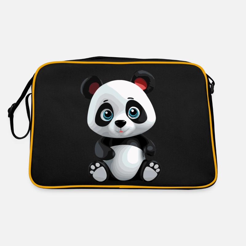 Panda - Retro Tasche - Schwarz/Gold
