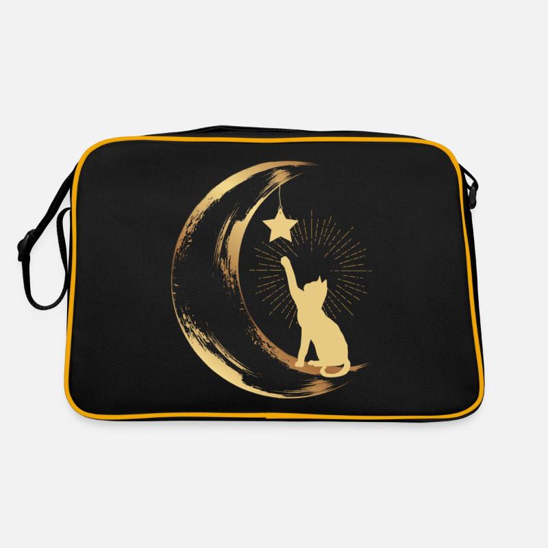 Cat Moon Star Cat Lover Retro Bag