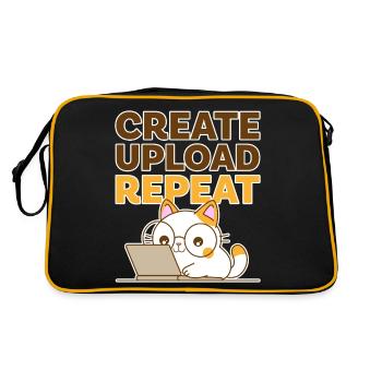Create, Upload, Repeat - Retro Bag - black/gold - Back