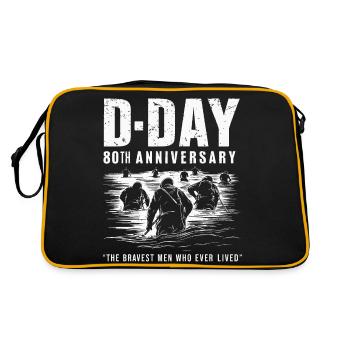 D-Day 80th Anniversary - The Bravest Men Who Ever - Retro Bag - black/gold - Back