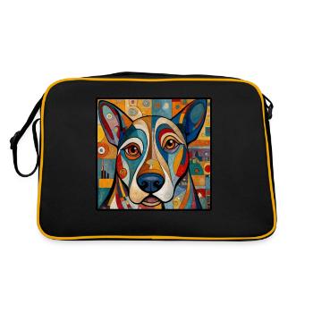 Conception abstraite fantaisiste de chien - Sac Retro - noir/or - Dos