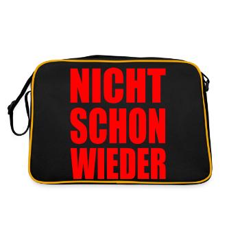 Not again - Retro Bag - black/gold - Back