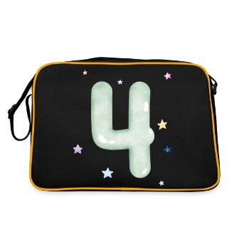 4e anniversaire watercolor étoile - Sac Retro - noir/or - Dos