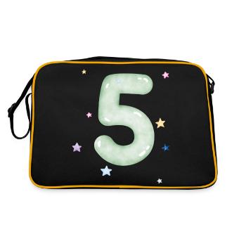 5e anniversaire watercolor étoile - Sac Retro - noir/or - Dos