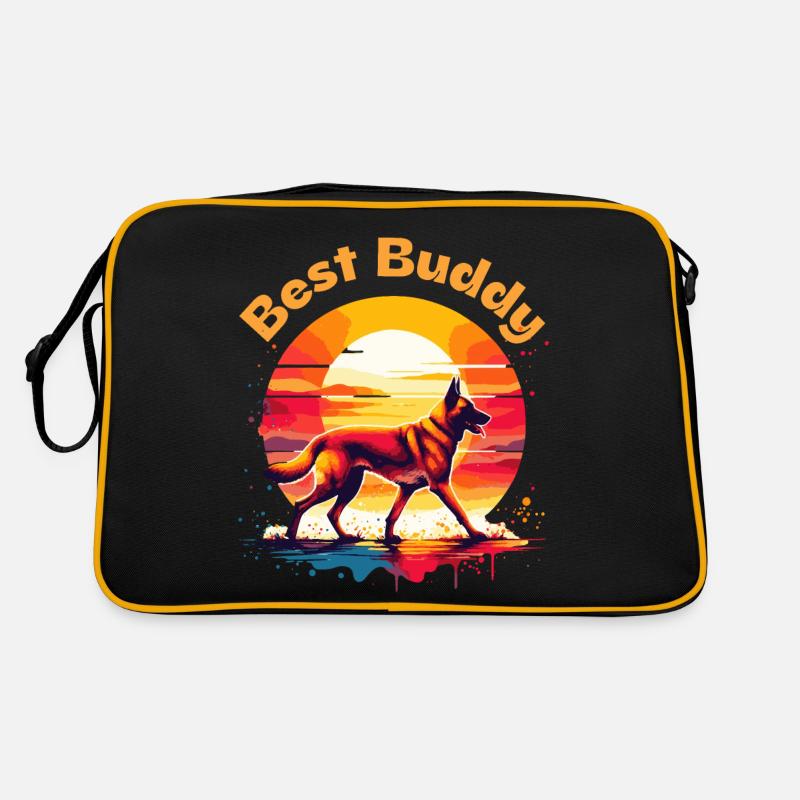 Best Buddy Malinois - Retro Tasche - Schwarz/Gold