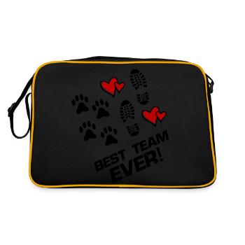 best team ever love - Retro Tasche - Schwarz/Gold - Hinten