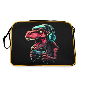 Gamer Gaming Jungs Zocken Zocker - Retro Tasche - Schwarz/Gold - Hinten