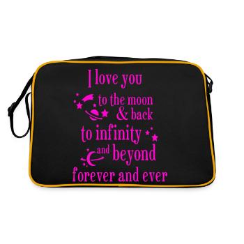 love you to the moon and back amore Flowers Women - Retro Bag - black/gold - Back