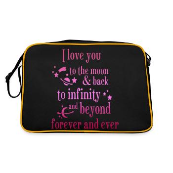 love you to the moon and back amore Flowers Women - Retro Bag - black/gold - Back