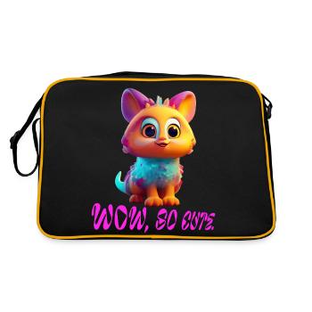 Cute animal - Retro Tasche - Schwarz/Gold - Hinten