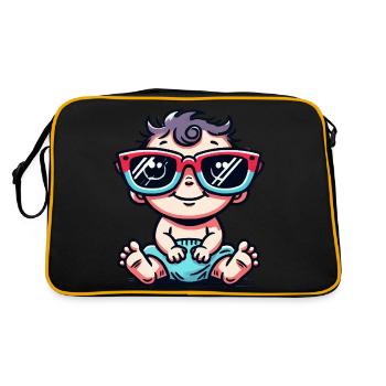 baby comic - Retro Tasche - Schwarz/Gold - Hinten