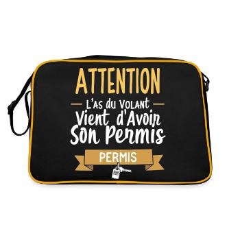 Jeune Conducteur - Humour Permis - Sac Retro - noir/or - Dos