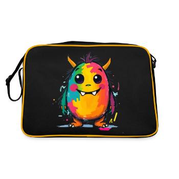 Colorful Monster Art - Cute & Playful Character - Retro Bag - black/gold - Back