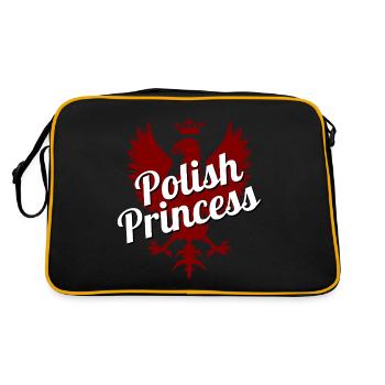 Polish Princess - Polen - Prinzessin Poland Polska - Retro Tasche - Schwarz/Gold - Hinten