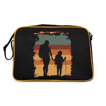 Mère et fille Randonnée Vintage Fête des Mères - Sac Retro - noir/or - Dos