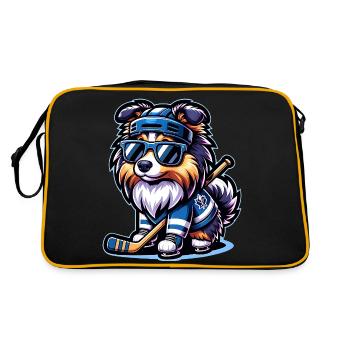 Cool Sheltie conquiert la glace avec style hockey - Sac Retro - noir/or - Dos