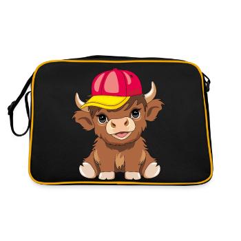 Mignon veau Highland portant une casquette de baseball - Sac Retro - noir/or - Dos