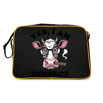 Vache à lunettes – , je suis parfaite ! - Sac Retro - noir/or - Dos