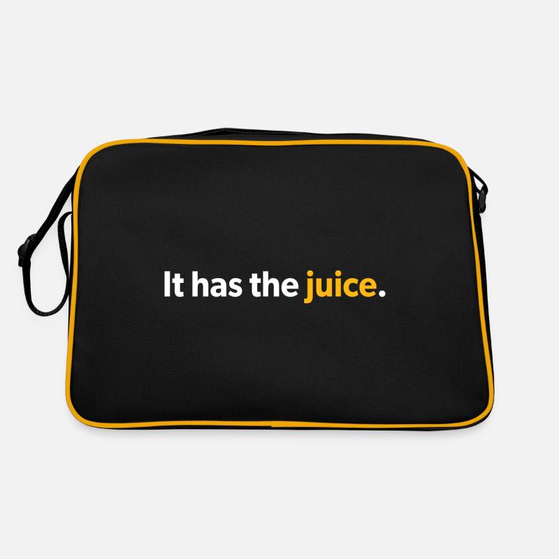 « Il a le jus. » en blanc et jaune Sac Retro