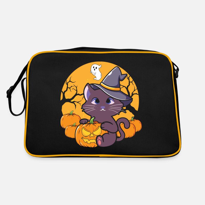 Halloween Cat Witch Retro Bag