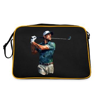 Golfeurs dans le style polygonal - Sac Retro - noir/or - Dos