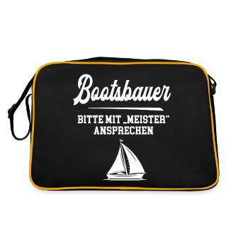 Bootsbauer Meister Bootsbaumeister Schiffbau Chef - Retro Tasche - Schwarz/Gold - Hinten
