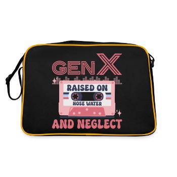 Generation X Humor - Retro Tasche - Schwarz/Gold - Hinten