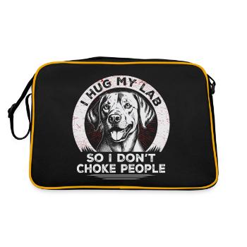 Ich umarme mein Labor, damit ich die Leute nicht ersticke | Labrador - Retro Tasche - Schwarz/Gold - Hinten