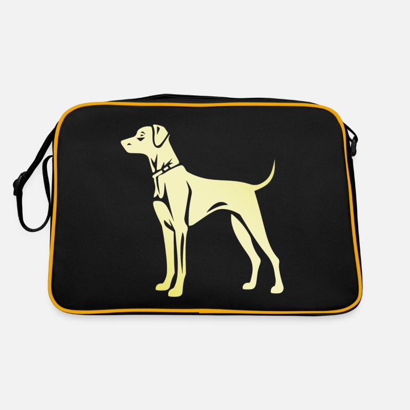 Great Dane Hund Silhouette - Retro Tasche - Schwarz/Gold